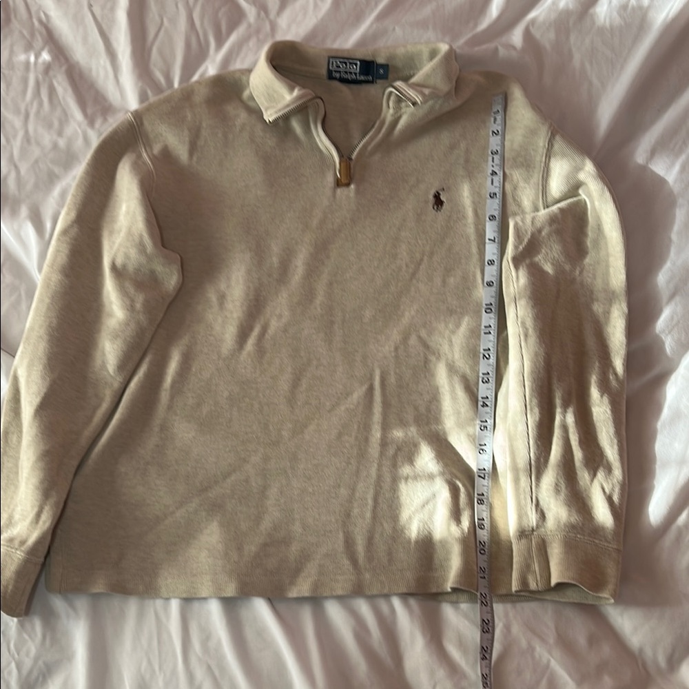 Polo Ralph Lauren Beige Quarter-Zip Sweater